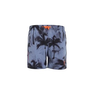 WATTS Men's Swim Short RAINBOW Palm Print Blue Gray