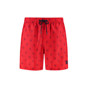 Shiwi Heren Zwemshort MIKE 7" Koraalprint Rood