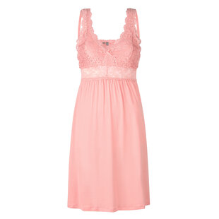 By Louise Slipdress Dames Nachthemd Met Kant Roze