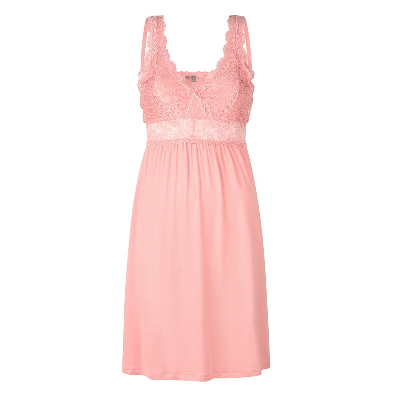 By Louise By Louise Slipdress Dames Nachthemd Met Kant Roze