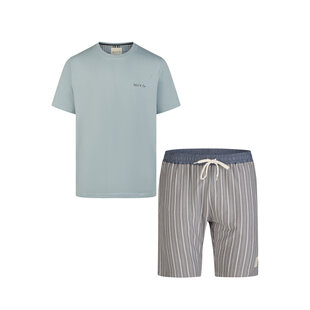 Phil & Co Men's Short Pants Short Pyjamas Cotton Blue