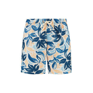 Shiwi Heren Zwemshort MIKE 7" Gebloemde Print Blauw/Oranje