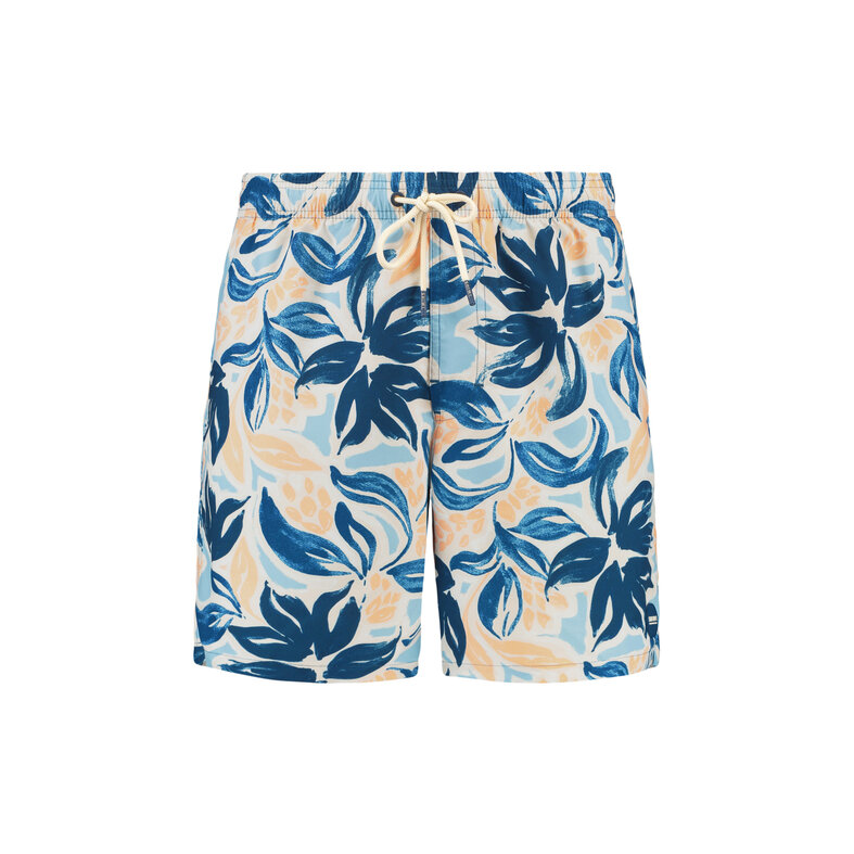 Shiwi Shiwi Heren Zwemshort MIKE 7" Gebloemde Print Blauw/Oranje