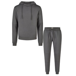 Phil & Co Men's Lounge Jacquard Sweat Set Anthracite