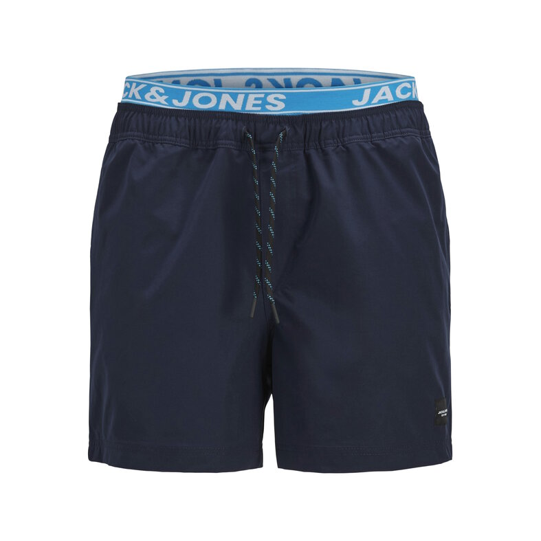 Jack & Jones Jack & Jones Men's Swim Short JPSTMAUI Neon Double Waistband Dark Blue/Light Blue
