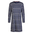 By Louise By Louise Dames Nachthemd Lange Mouw Winter Print Blauw