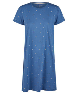 By Louise Ladies Nightshirt Short Sleeve Blue Dotted