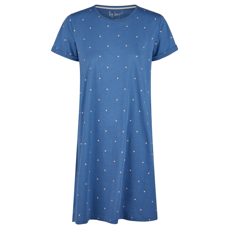 By Louise By Louise Ladies Nightshirt Short Sleeve Blue Dotted