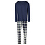 Phil & Co Phil & Co Men's Pyjama Set Long Blue/Grey Checkered