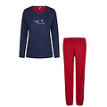By Louise By Louise Dames Pyjama Set Lang Katoen Blauw