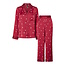 PIECES Pieces Dames Pyjama Set PCJYTTE Hartjes Satijn Nachtset Rood