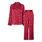 PIECES Pieces Ladies Pajama Set PCJYTTE Hearts Satin Night Set Red