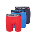 Phil & Co Phil & Co Boxer Shorts Men's Long-Pipe Boxer Briefs 3-Pack Blue / Red