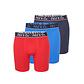 Phil & Co Phil & Co Boxershorts Heren Met Lange Pijpen Boxer Briefs 3-Pack Blauw / Rood