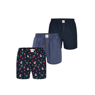 Phil & Co Heren Wijde Boxershorts Kerst Multipack 3-Pack