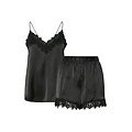 PIECES Pieces Ladies Pyjamas PCJENNA Night Set Satin Black