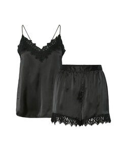 Pieces Ladies Pyjamas PCJENNA Night Set Satin Black