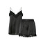 PIECES Pieces Ladies Pyjamas PCJENNA Night Set Satin Black