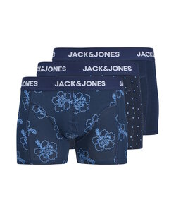 Jack & Jones Men's Boxer Shorts Trunks JACANTHONY Print 3-Pack Blue