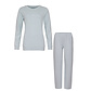 By Louise By Louise Dames Pyjama Set Lang Interlock Effen Mint Groen