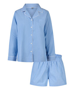 By Louise Dames Pyjama Set Short + Blouse Gestreept Blauw