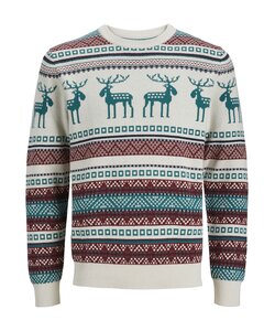 Jack & Jones Men's Christmas Sweater Knitted JORSNOWBALL Moonbeam Gray
