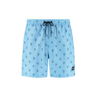 Shiwi Heren Zwemshort MIKE 7" Koraalprint Lichtblauw