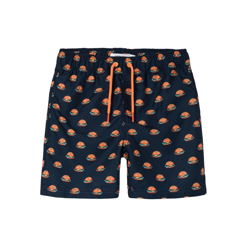 Name It Name It Jongens Zwemshort Kinderen NKMZADDI Hamburger Print Donkerblauw