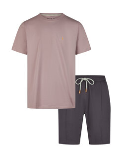 Phil & Co Heren Shortama Korte Pyjama Set Lila Twister