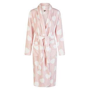 By Louise Dames Badjas Fleece Roze Hartjes
