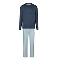 Phil & Co Phil & Co Men's Pyjama Set Interlock Dark Blue/Light Blue Striped