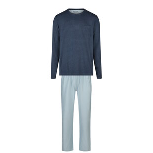 Phil & Co Men's Pyjama Set Interlock Dark Blue/Light Blue Striped