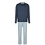 Phil & Co Phil & Co Men's Pyjama Set Interlock Dark Blue/Light Blue Striped