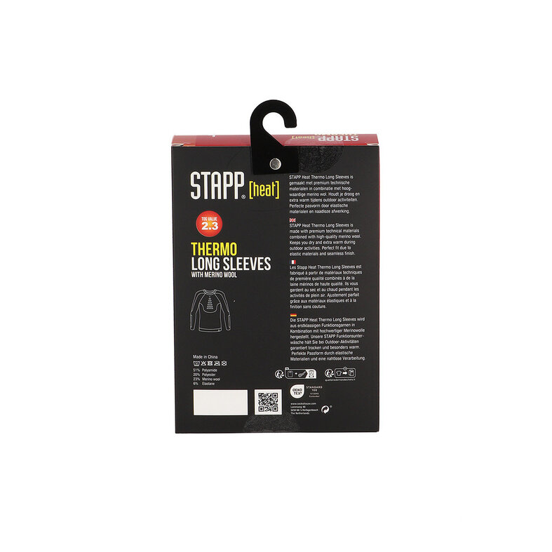 STAPP STAPP Heat Thermo Shirt Men's Long Sleeve Merino Wool Black