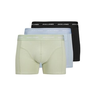 Jack & Jones Heren Boxershorts Trunks JACTOM Bamboe 3-Pack Zwart/Lichtblauw/Lichtgroen