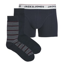 Jack & Jones Heren Giftbox Sokken + Boxershort JACORDINARY Donkerblauw