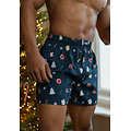 Happy Shorts Happy Shorts Wide Christmas Boxer Shorts Men's X-mas Cookies Blue