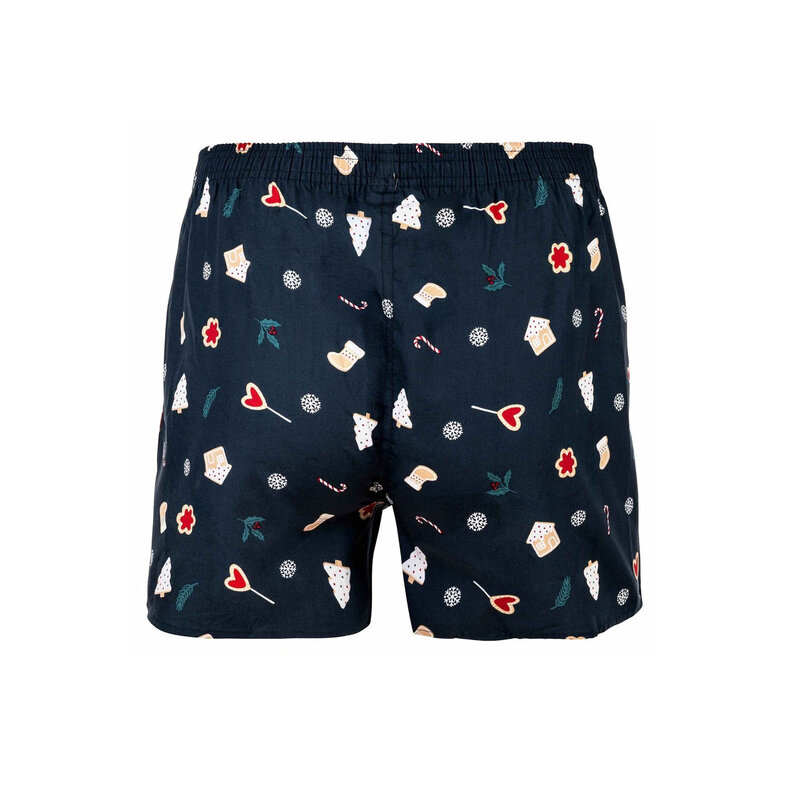 Happy Shorts Happy Shorts Wide Christmas Boxer Shorts Men's X-mas Cookies Blue