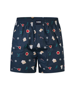 Happy Shorts Wide Christmas Boxer Shorts Men's X-mas Cookies Blue
