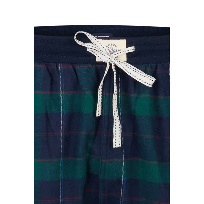 Happy Shorts Happy Shorts Men's Pyjama Pants Long Dark Blue/Green Checkered Flannel