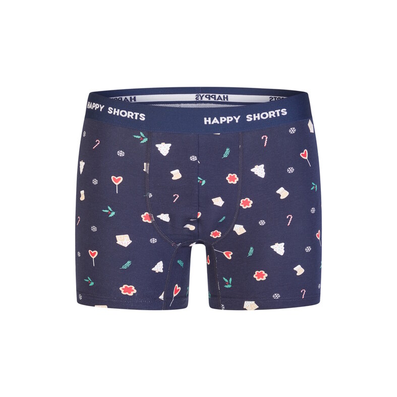 Happy Shorts Happy Shorts Heren Boxershorts Kerst 2-Pack Donkerblauw/Groen
