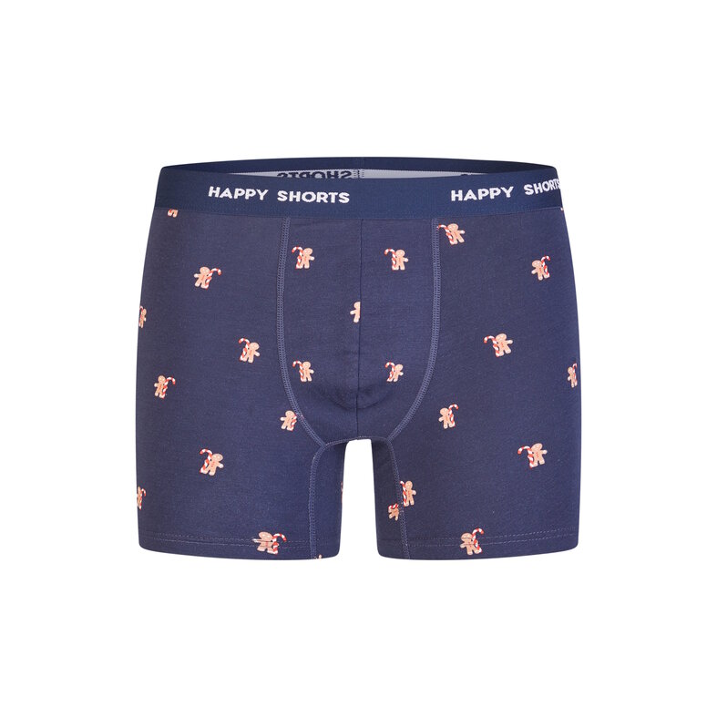Happy Shorts Happy Shorts Heren Boxershorts Kerst 2-Pack Donkerblauw/Rood