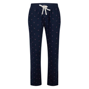 Happy Shorts Heren Pyjama Broek Lang Donkerblauw Zuurstok Kerst Print