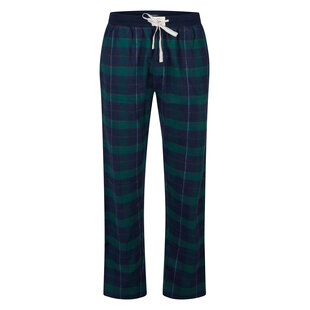 Happy Shorts Heren Pyjama Broek Lang Donkerblauw/Groen Geruit Flanel
