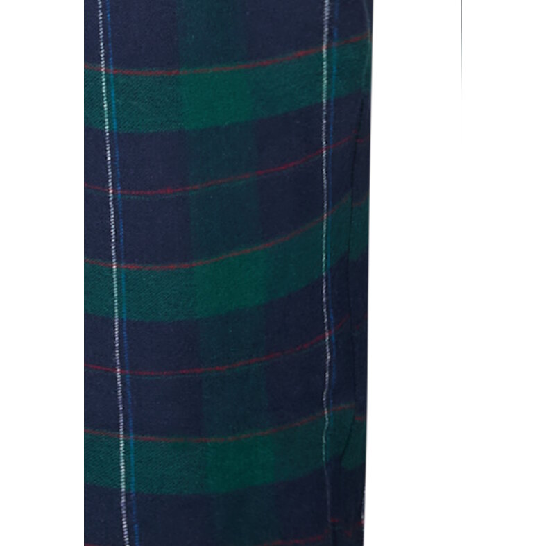 Happy Shorts Happy Shorts Dames Pyjama Broek Lang Donkerblauw/Groen Geruit Flanel