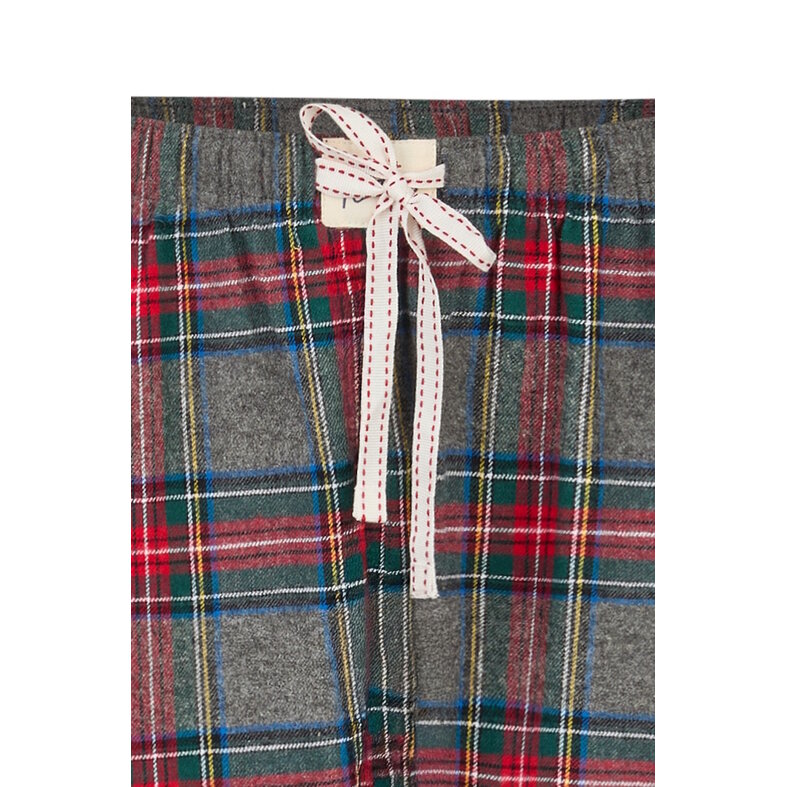 Happy Shorts Happy Shorts Dames Pyjama Broek Lang Grijs/Rood Geruit Flanel
