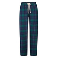 Happy Shorts Happy Shorts Dames Pyjama Broek Lang Donkerblauw/Groen Geruit Flanel