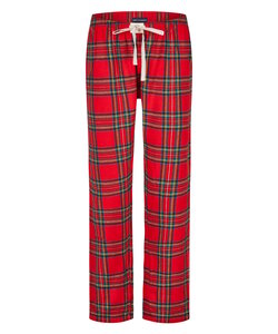 Happy Shorts Ladies Pyjama Pants Long Red Checkered Flannel