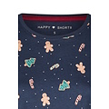 Happy Shorts Happy Shorts Ladies Christmas Nightshirt Long Sleeve Dark Blue Gingerbread