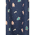 Happy Shorts Happy Shorts Dames Kerst Nachthemd Lange Mouw Donkerblauw Gingerbread